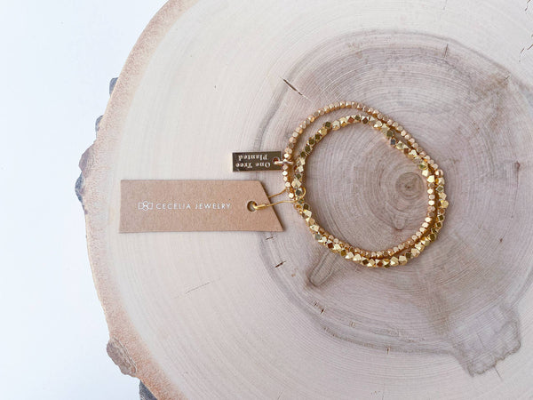 Beaded Red Creek Jasper Double Wrap Bracelet