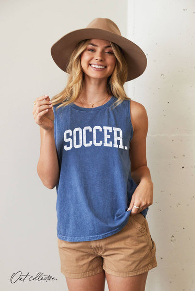 L. Blue Soccer Tank Top