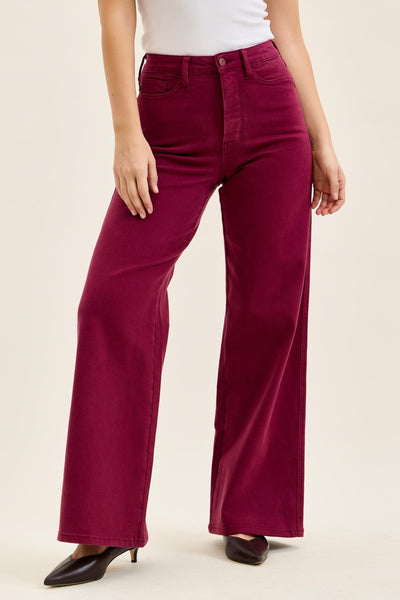 Boysenberry Retro Wide Leg Jeans