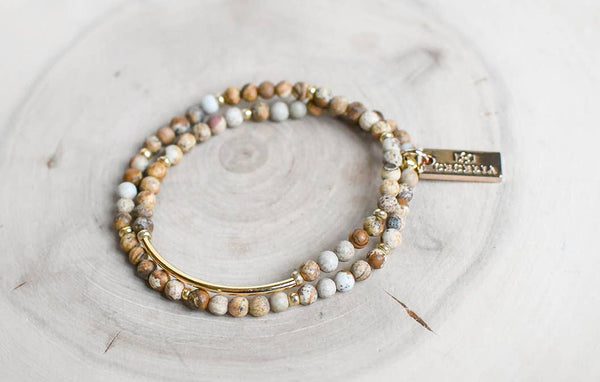 Artistic Jasper Double Wrap Bracelet