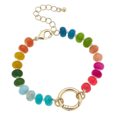 Rainbow Beaded Charm Bracelet Base
