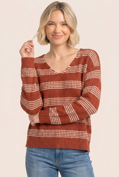 Wanda Waffle Striped Sweater