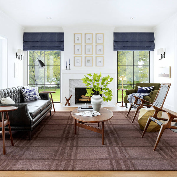 Mallory Plaid Wool Area Rug: Dark Brown / 8' x 10'