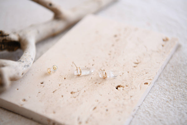 Diamond Quartz Stud