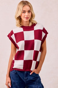 Violet Checkered Sweater