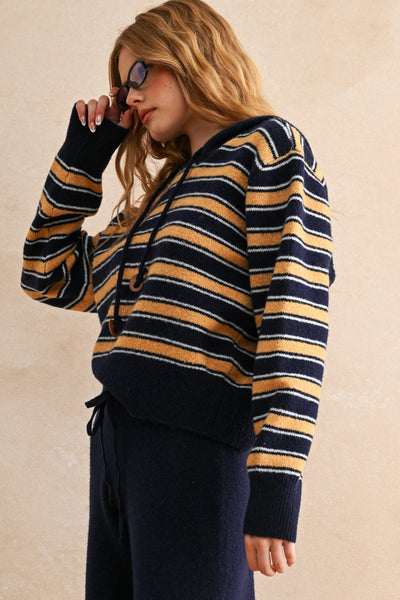 Lori Striped Sweater Hoodie