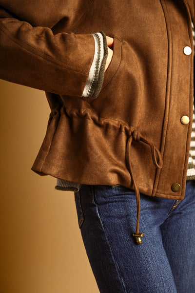 Rachel Suede High Collar Jacket