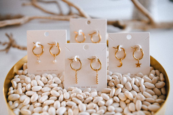 Stardust Pearl Hoop Earrings