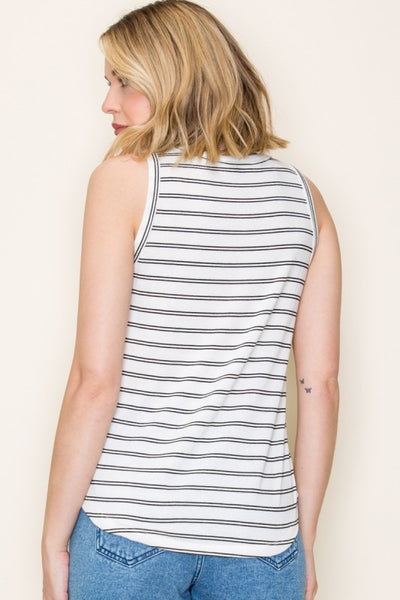 Marcy Sleeveless Striped Top