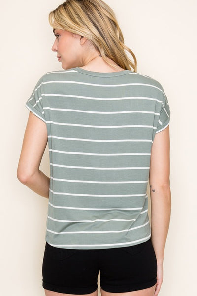 Whitney Striped Jersey Top