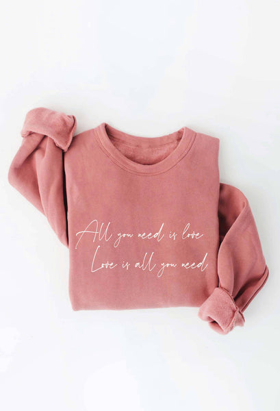 MAUVE ALL YOU NEED IS LOVE Sweatshirt