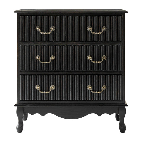 Cedar 3-Drawer Nightstand: Charcoal