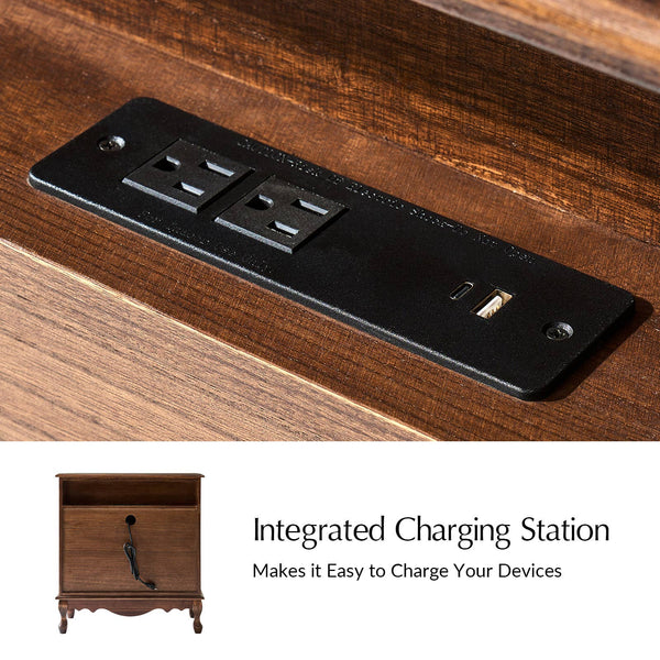 Cedar 3-Drawer Nightstand: Charcoal