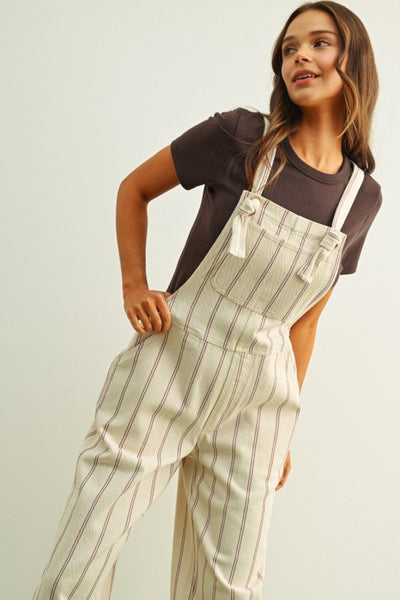 Harlow Striped Pattern Overalls