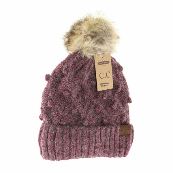 Bobble Knit Moss Beanie