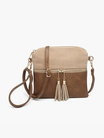 Tara Corduroy Dual Zip Crossbody