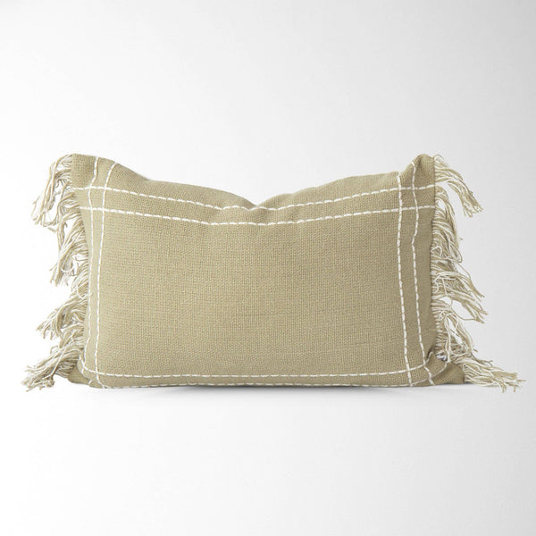 Saratoga Crosshatch Pillow Cover – Textured,  Decorative: Sage / 12" X 18"