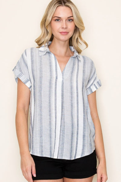Andrea Collared Striped Shirt