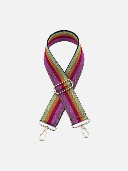 Pink/Gold Striped Guitar Strap