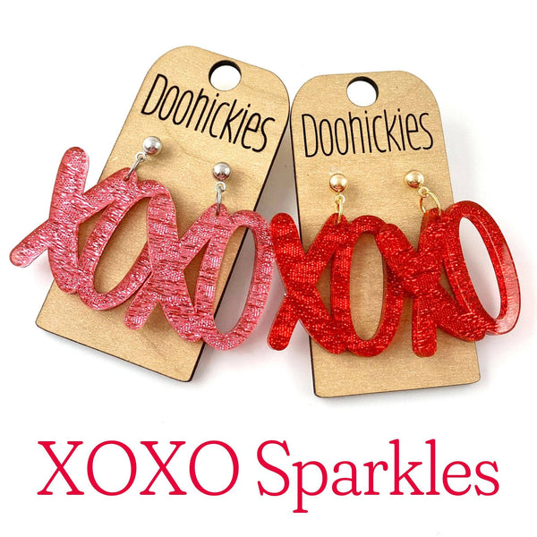 Pink XOXO Acrylic Dangles