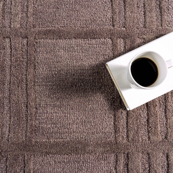 Mallory Plaid Wool Area Rug: Dark Brown / 8' x 10'