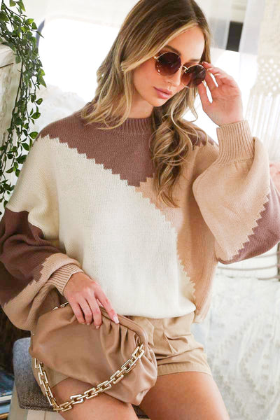 Becky Color Block Chunky Sweater