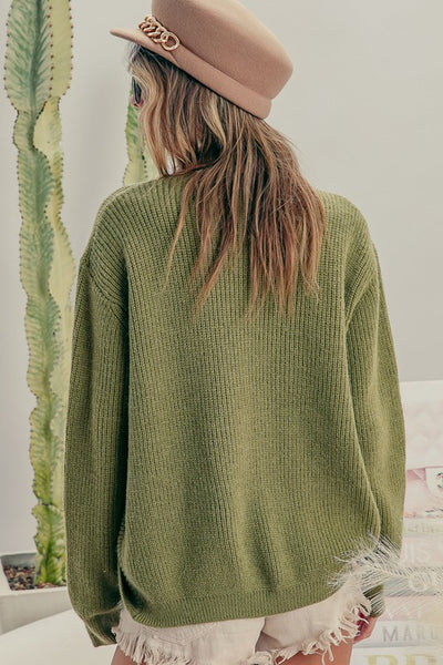 Mallory Twisted Front Sweater