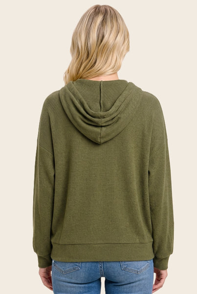 Miranda Half Button Hoodie Top