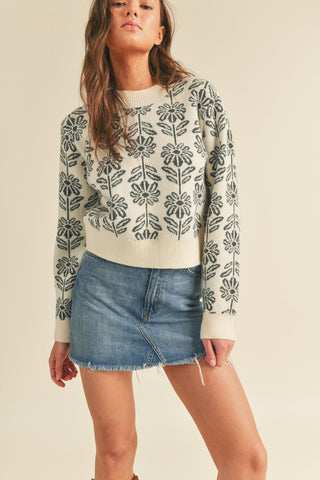 Tonya Floral Pattern Sweater