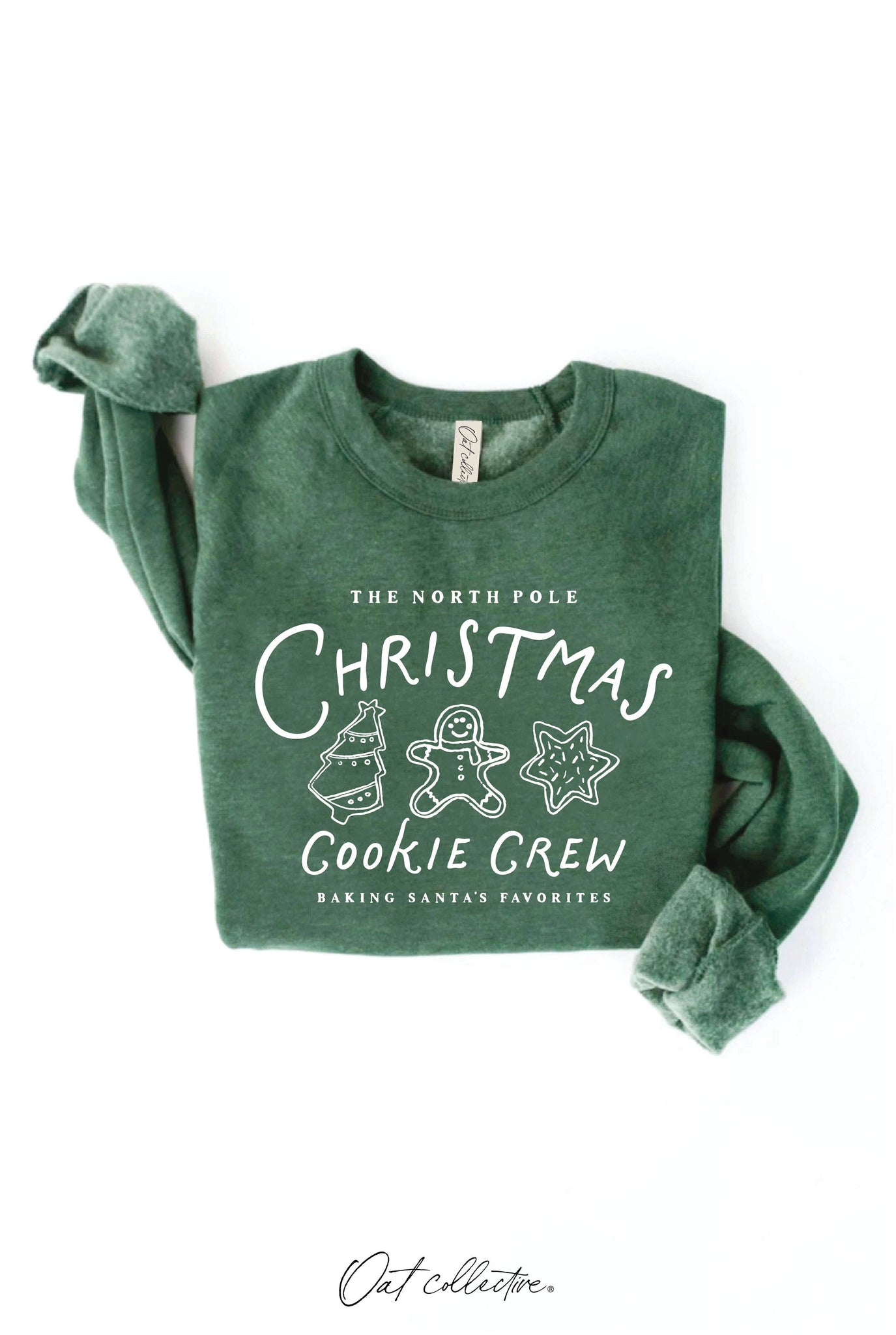 THE NORTH POLE CHRISTMAS COOKIE CREW Green Sweatshirt
