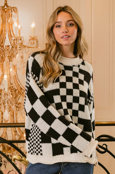 Amy Checkered Sweater