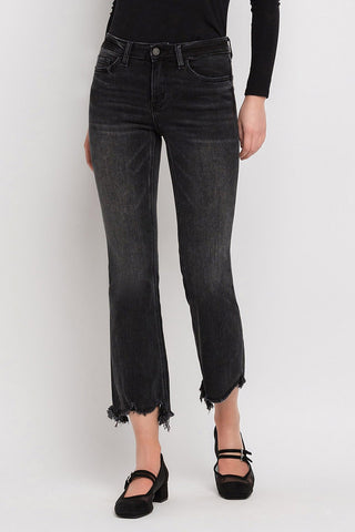 Lauren Distressed Cropped Flare Jeans