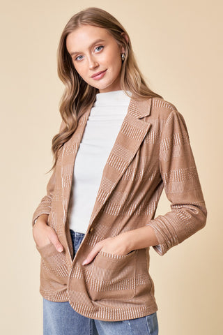Carly Shirred Textured Blazer