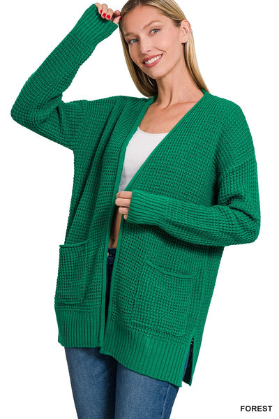Leah Waffle Knit Sweater Cardigan