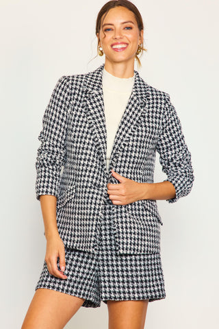 Houndstooth Pattern Blazer