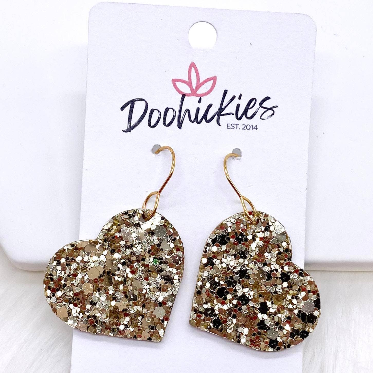 Gold Glitter Cork Hearts