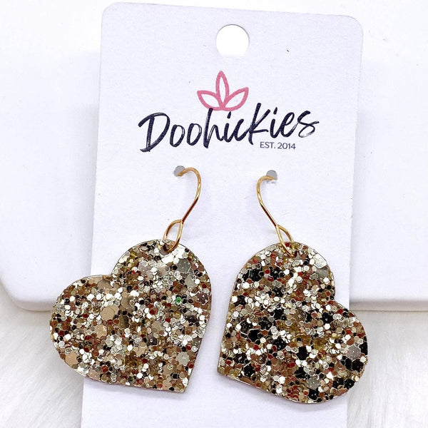 Gold Glitter Cork Hearts