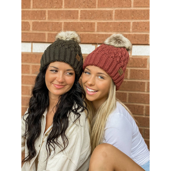 Lattice Stitch Earth Brown Beanie