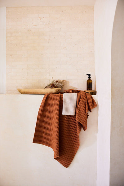 Clay Waffle Washcloth Set