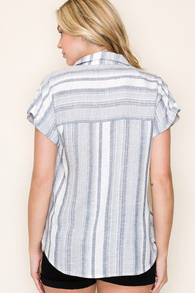 Andrea Collared Striped Shirt