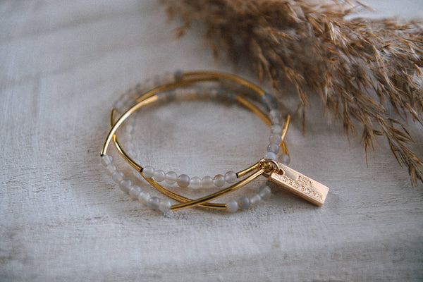 Bamboo Agate Triple Wrap Bracelet