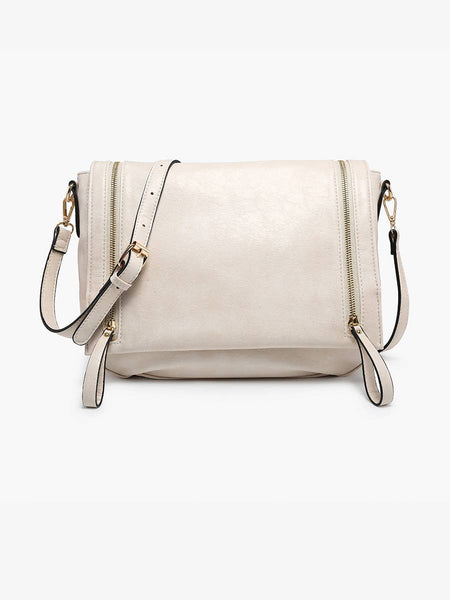 Foster Distressed Dual Zip Crossbody