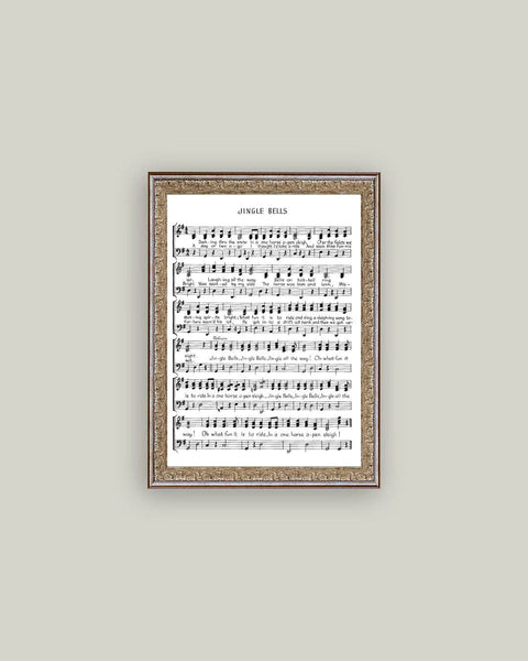 Jingle Bells Framed Antique Art: 8x10