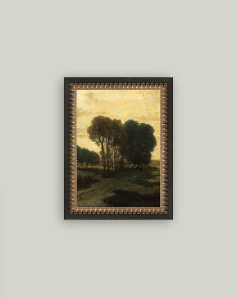 Clump of Trees Framed Antique Art: 8x10