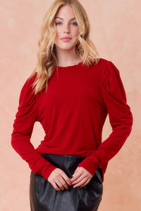 Kendra Gathered Puff Sleeve Top