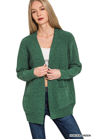 Melange Open Front Sweater Cardigan