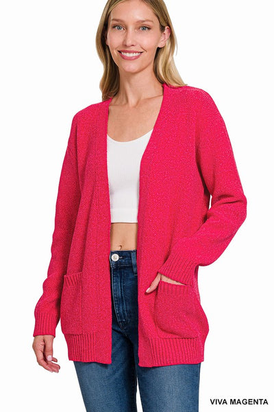 Melange Open Front Sweater Cardigan
