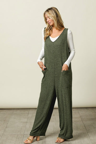 Gemma Tied Ribbed Overalls
