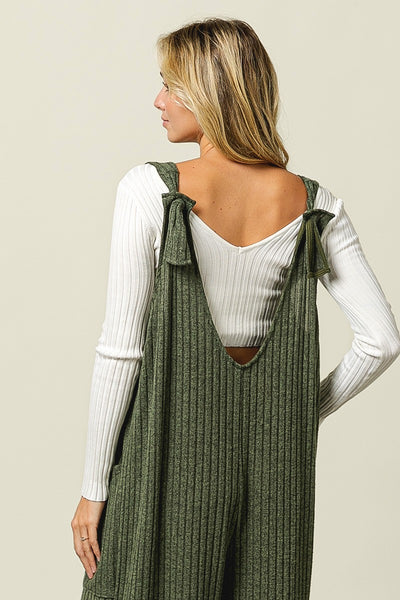 Gemma Tied Ribbed Overalls