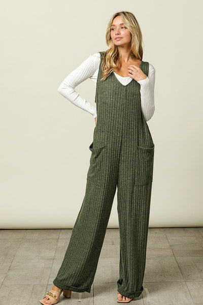 Gemma Tied Ribbed Overalls